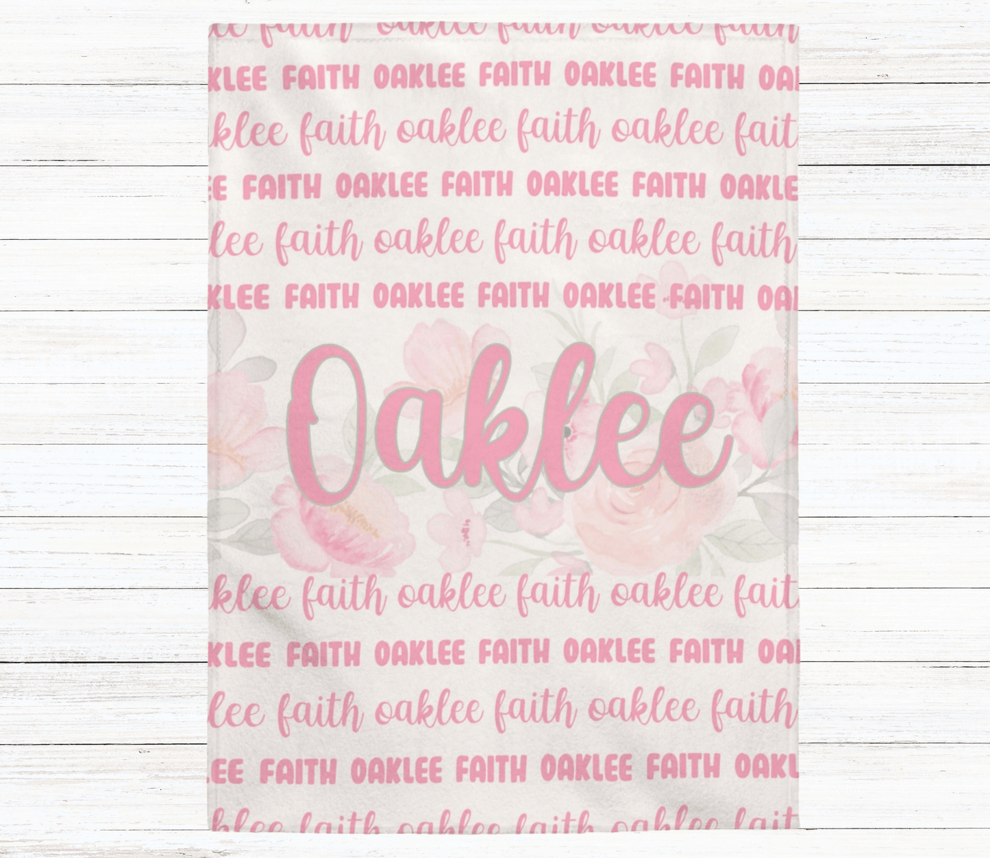 Custom Name Blanket - Peony Floral - BentleyBlueCo