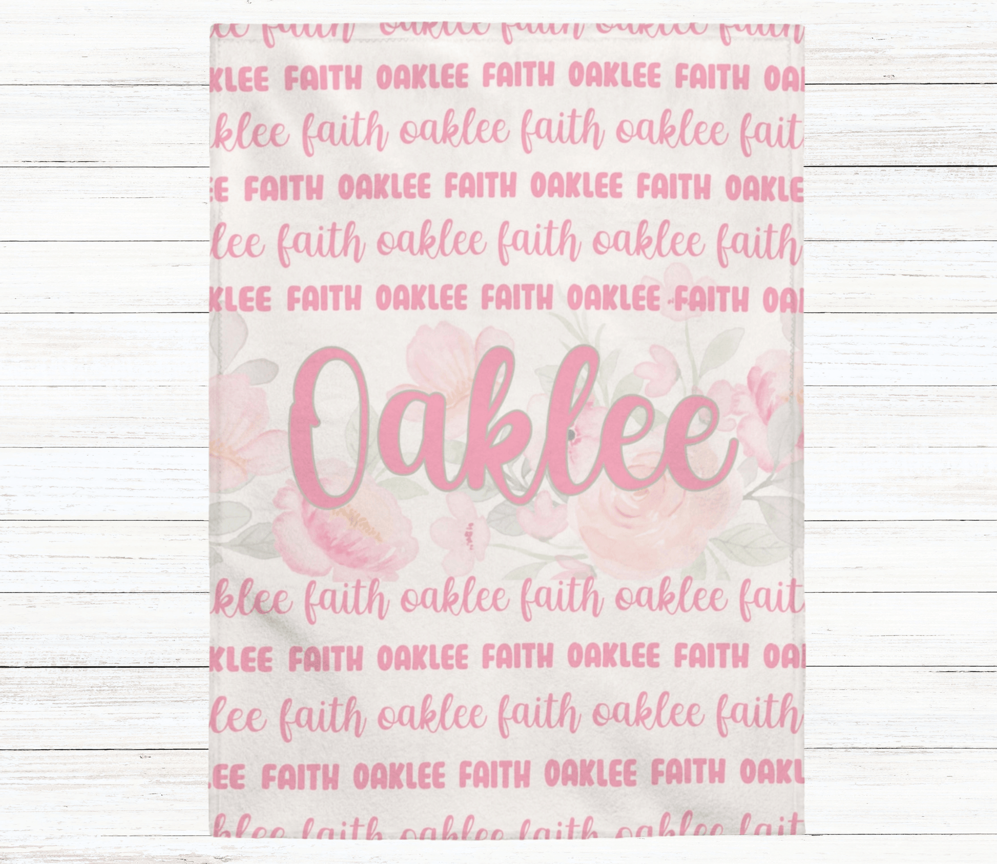 Custom Name Blanket - Peony Floral - BentleyBlueCo