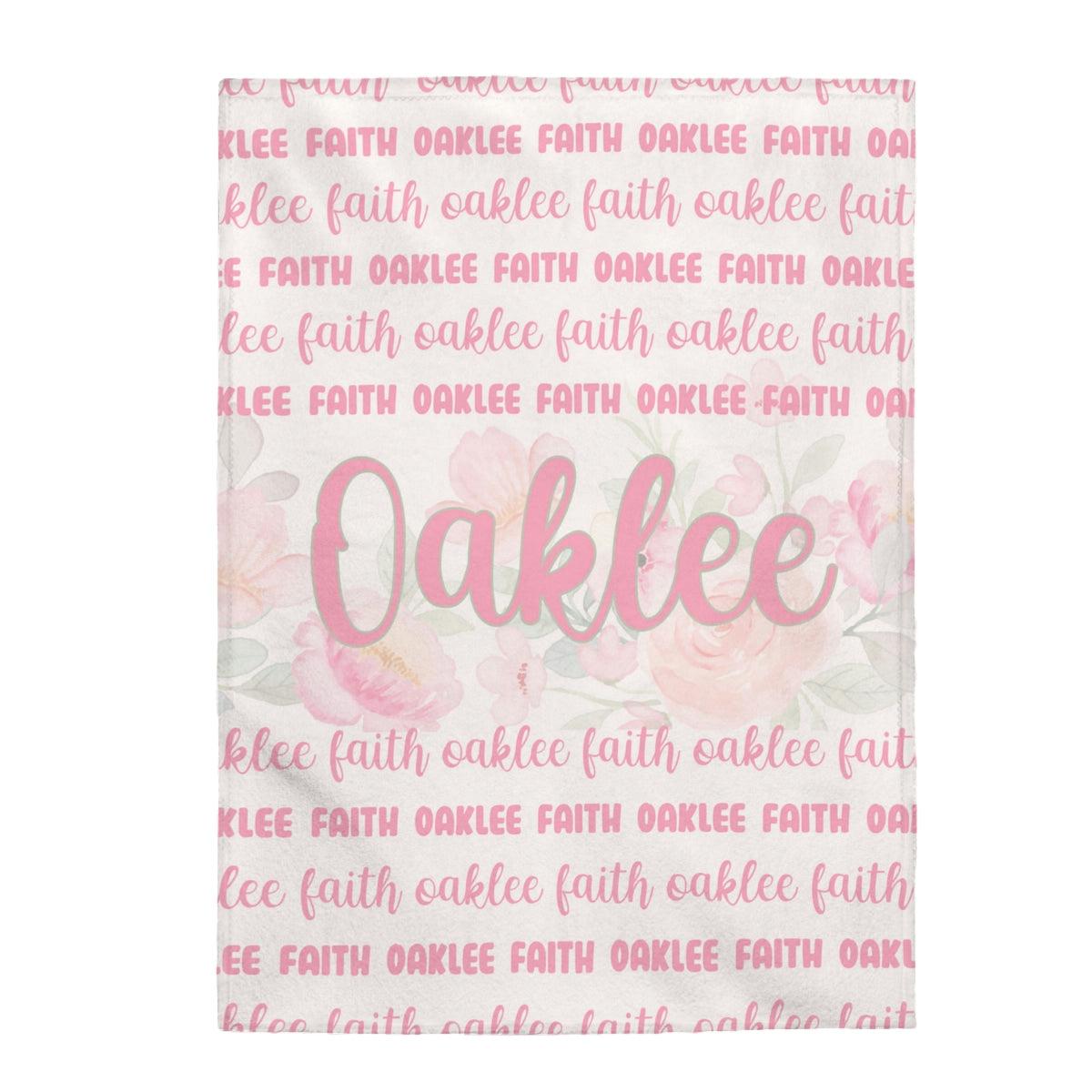 Custom Name Blanket - Peony Floral - BentleyBlueCo