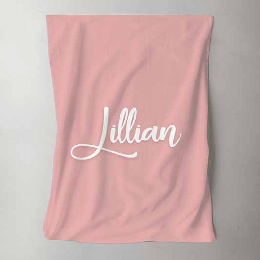 Custom Name Blanket - Pink - BentleyBlueCo