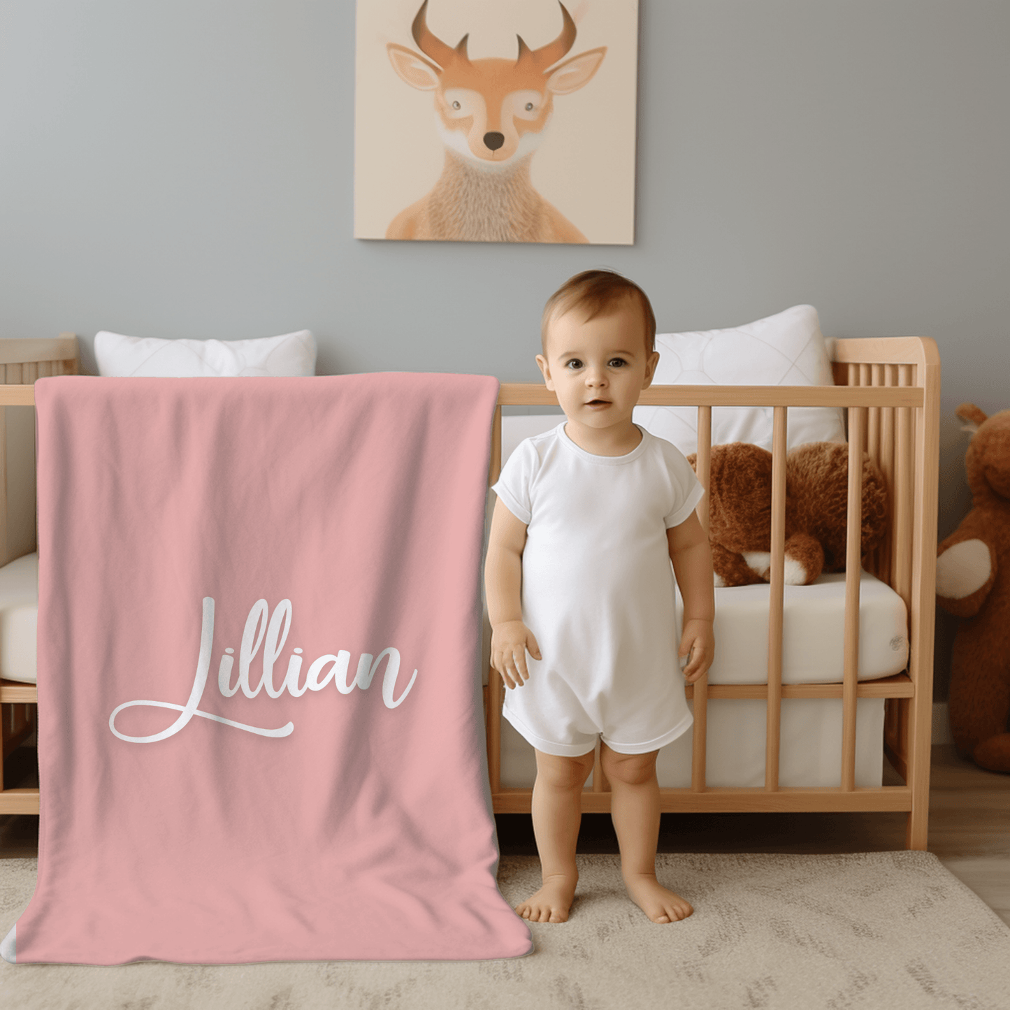 Custom Name Blanket - Pink - BentleyBlueCo