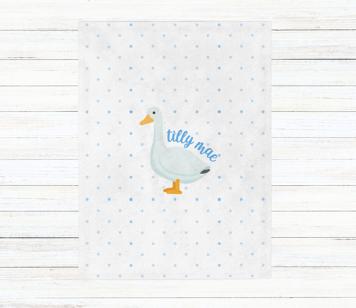 Custom Name Blanket - Polka Dot Goose - BentleyBlueCo