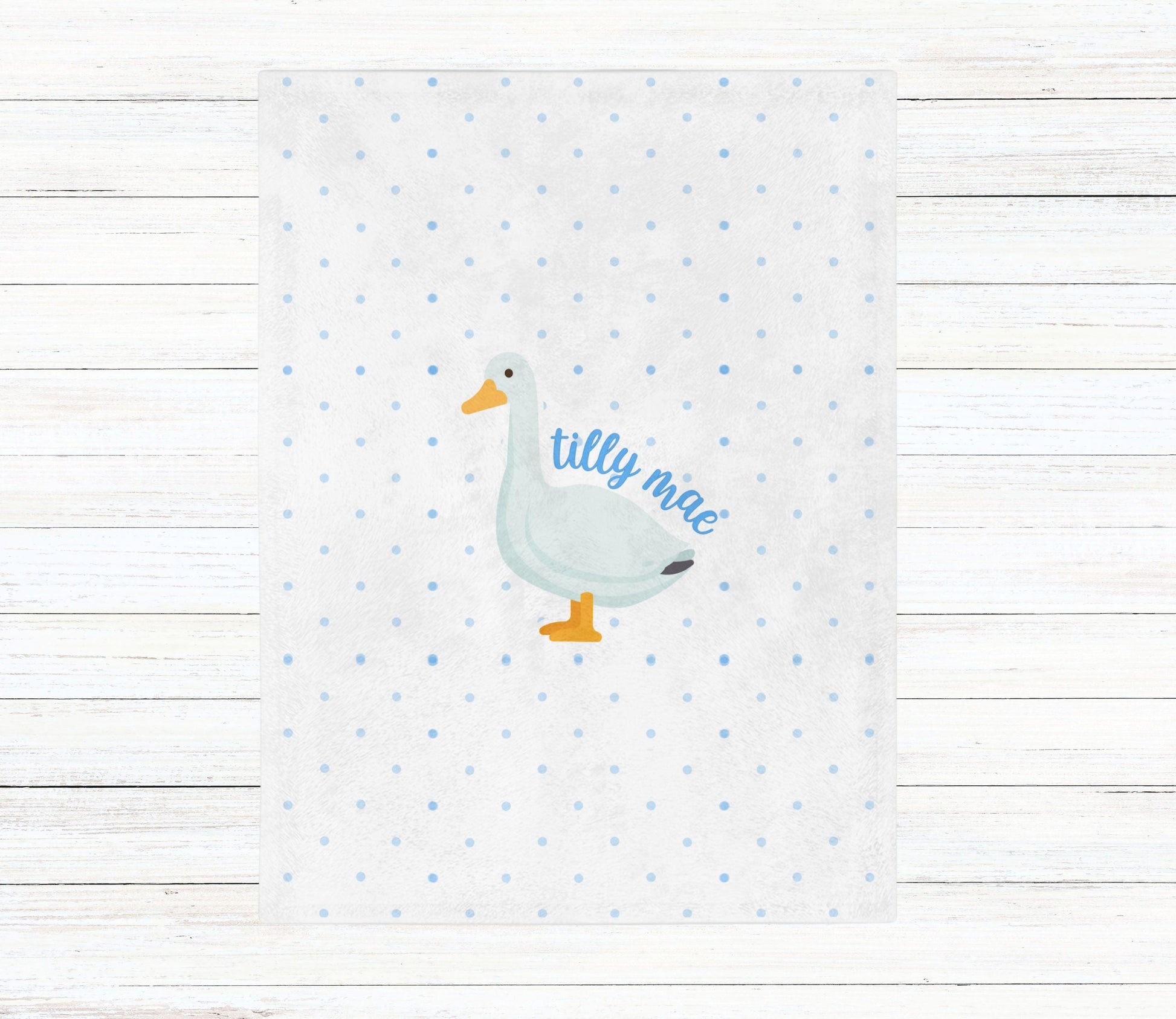 Custom Name Blanket - Polka Dot Goose - BentleyBlueCo