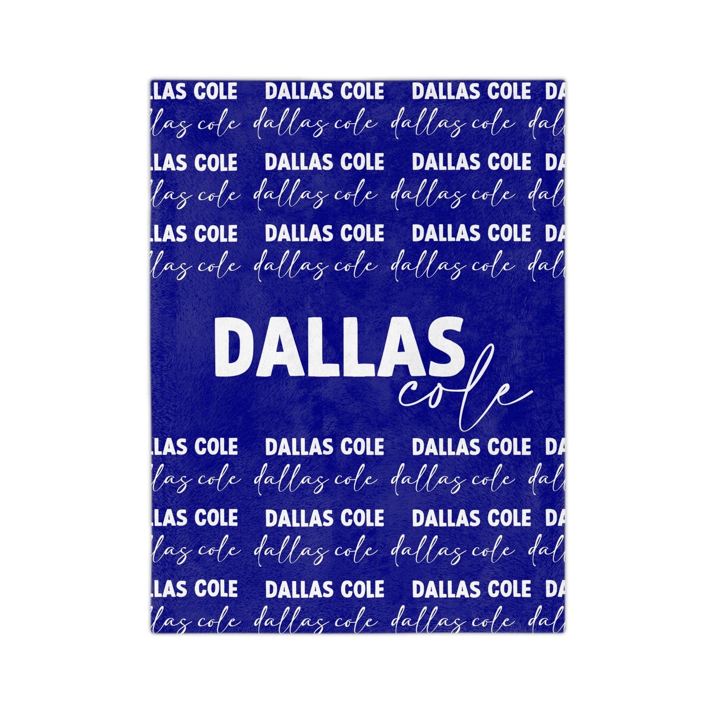 Custom Name Blanket - Royal Blue - BentleyBlueCo