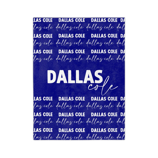 Custom Name Blanket - Royal Blue - BentleyBlueCo