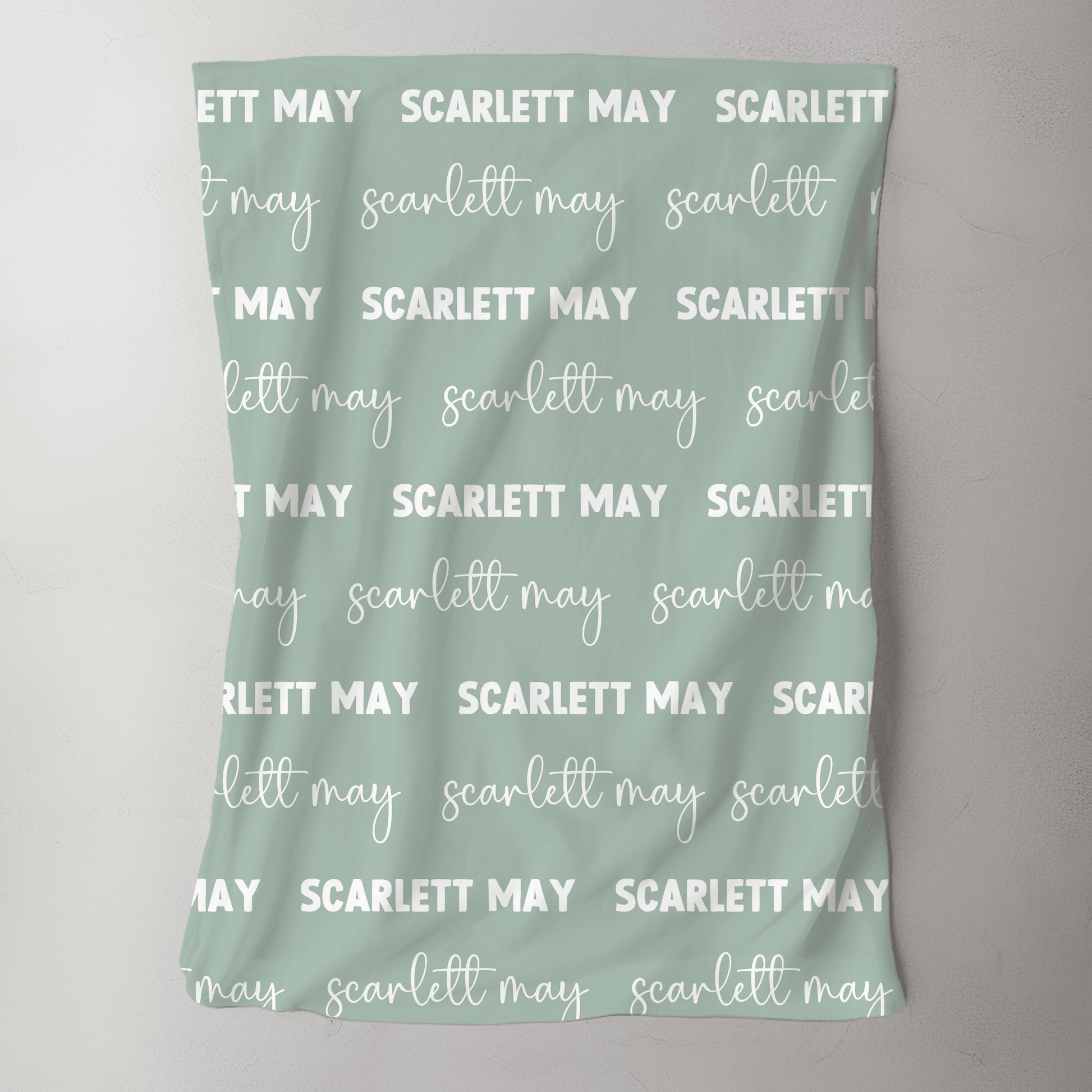Custom Name Blanket - Sage Green - BentleyBlueCo