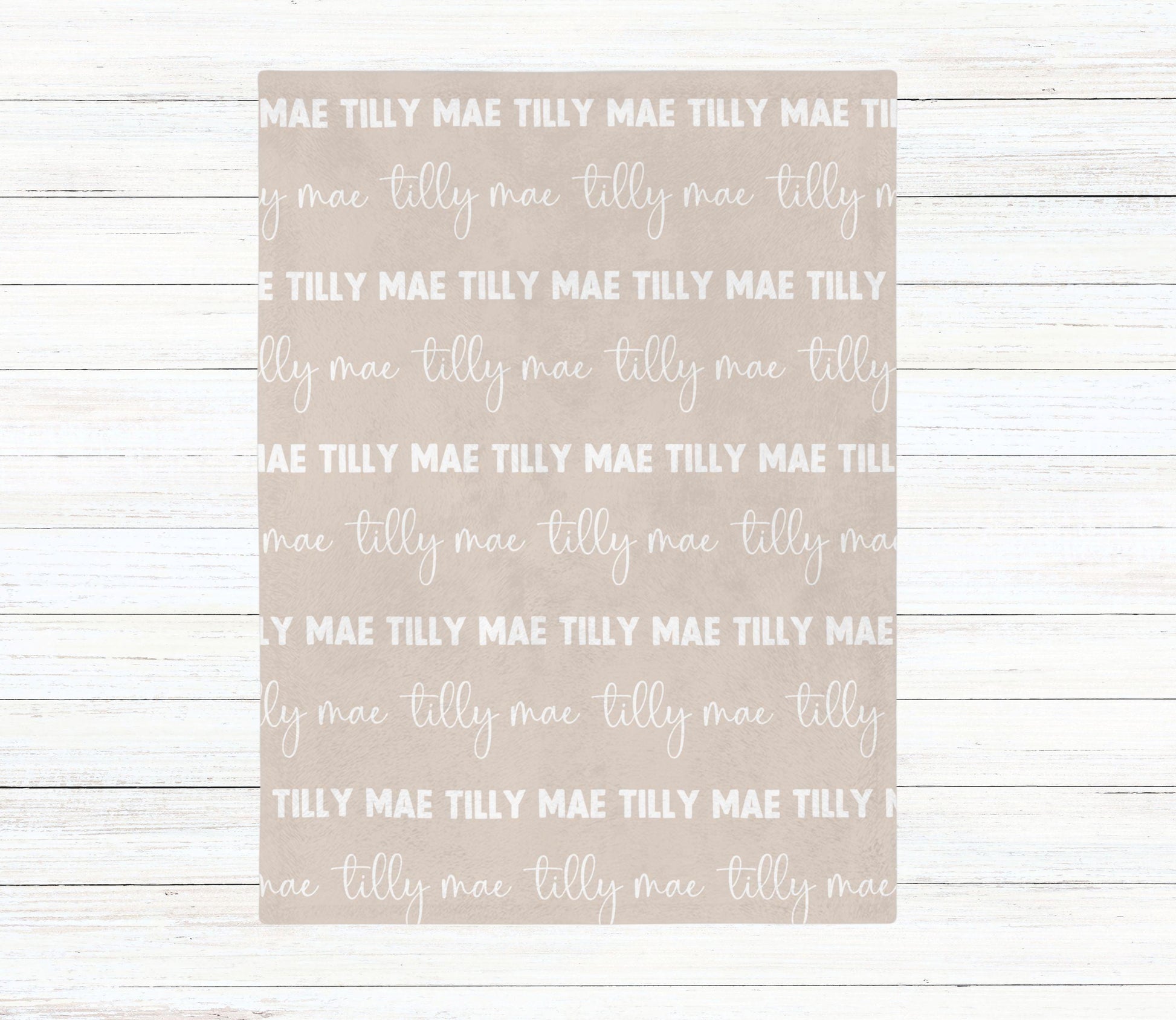 Custom Name Blanket - Stone - BentleyBlueCo