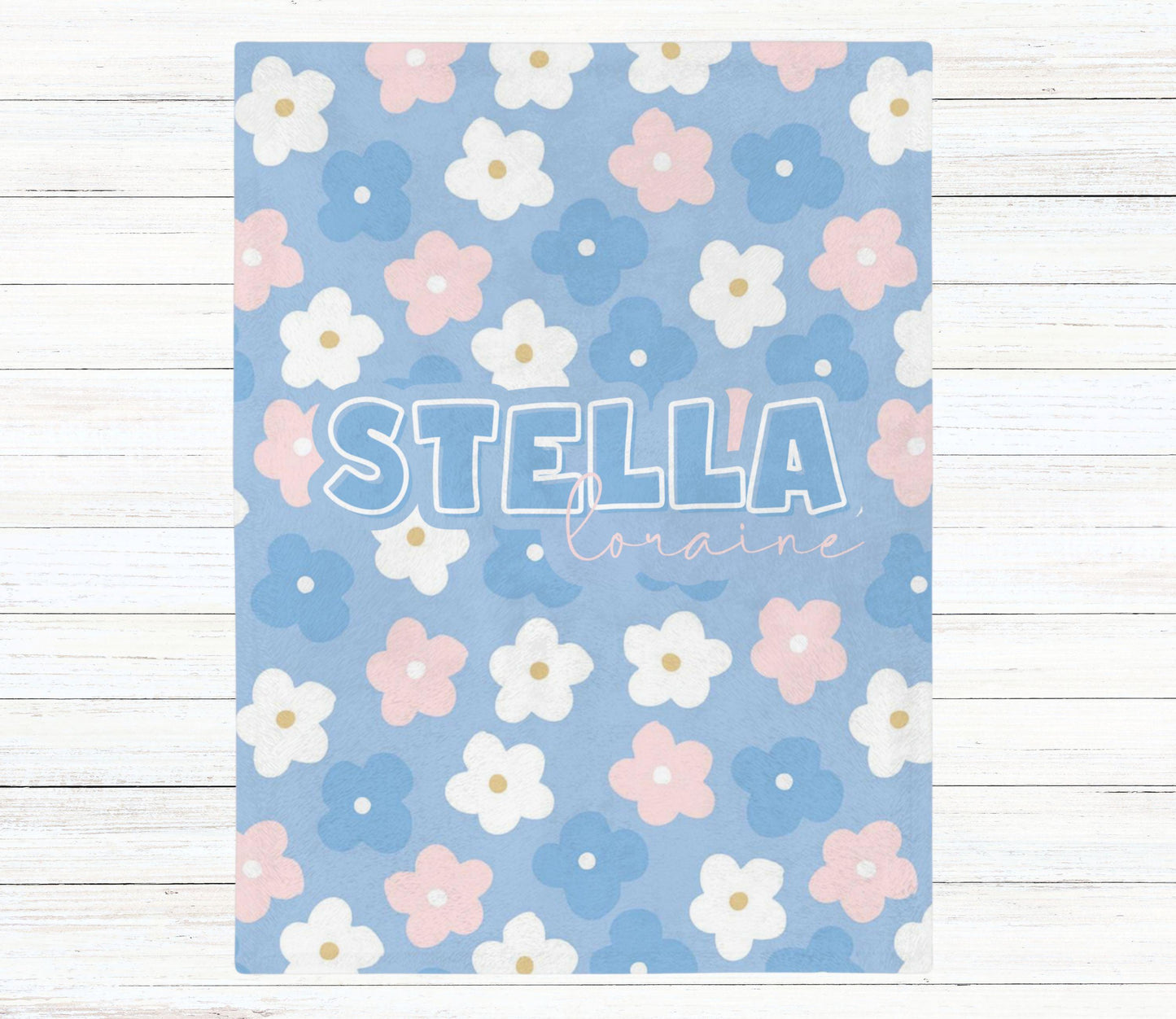 Custom Name Blanket - Summer Daisy - BentleyBlueCo