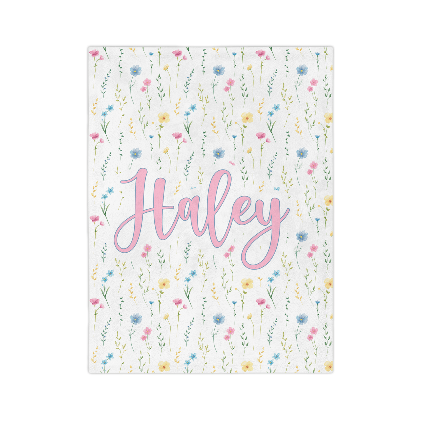 Custom Name Blanket - Summer Wild Flower - BentleyBlueCo