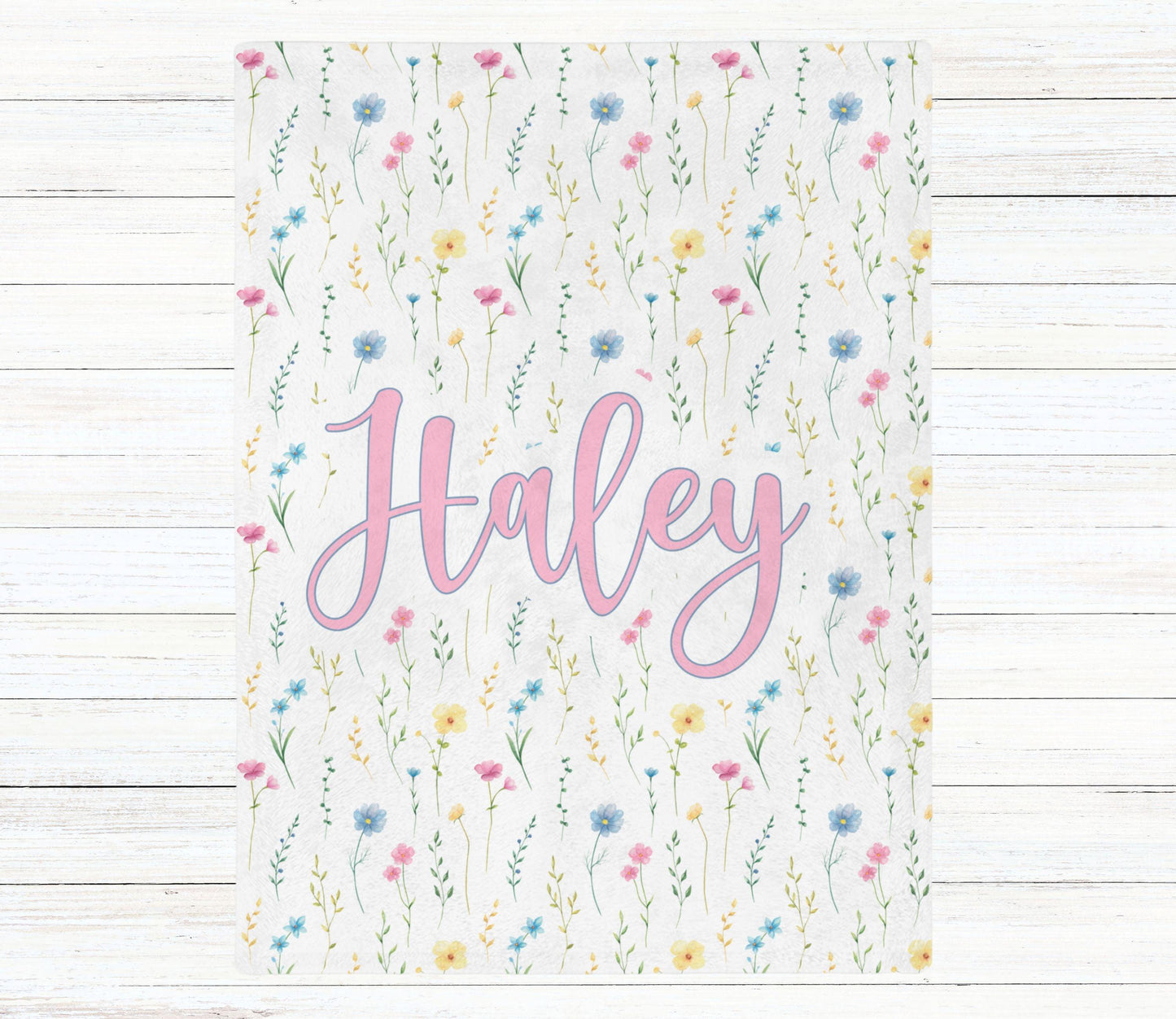 Custom Name Blanket - Summer Wild Flower - BentleyBlueCo