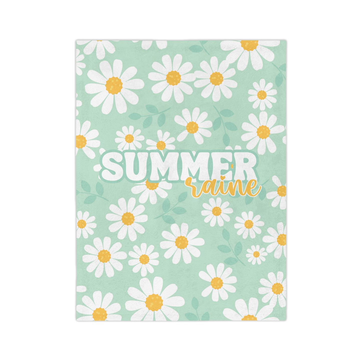 Custom Name Personalized Baby Blanket - Summer Daisy - BentleyBlueCo