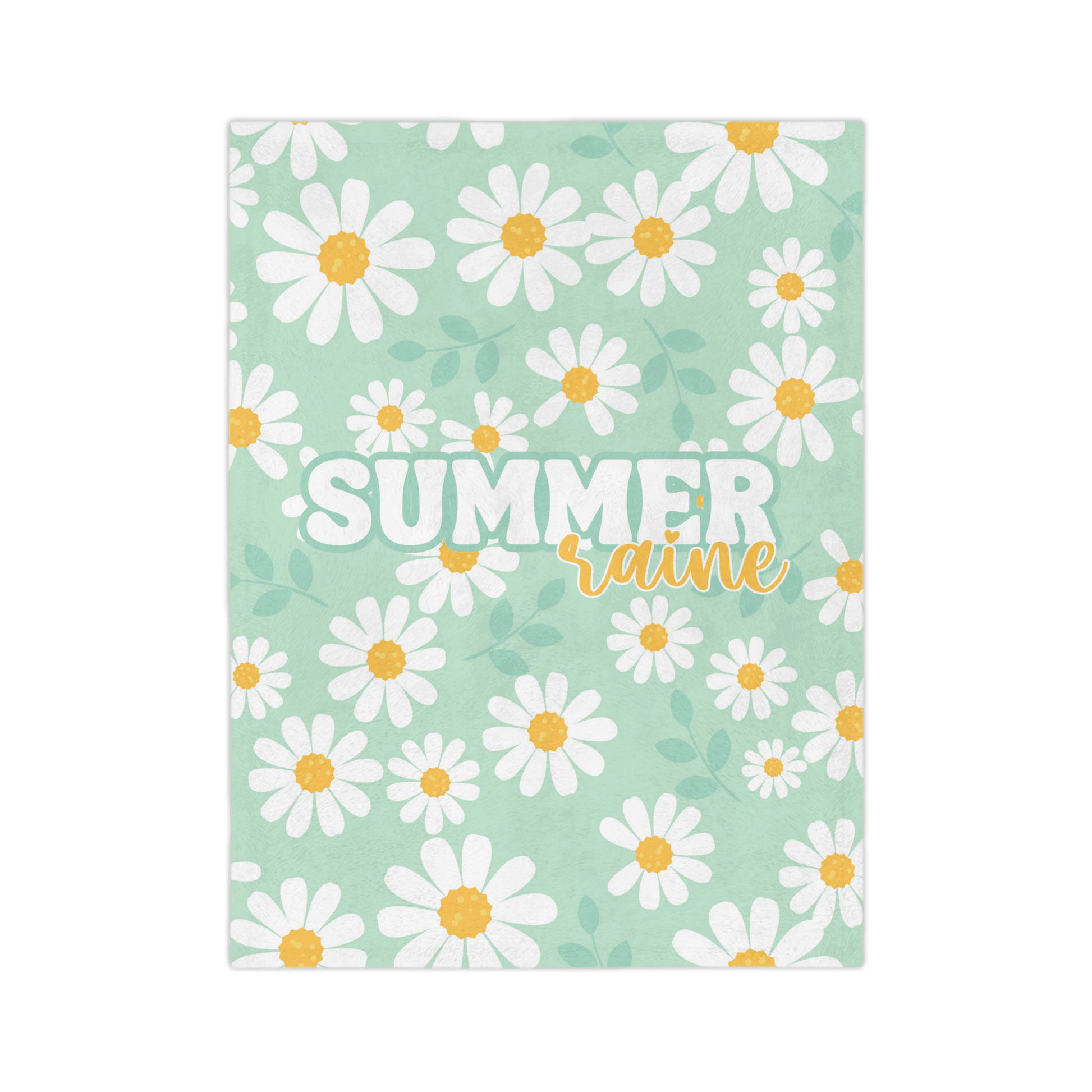Custom Name Personalized Baby Blanket - Summer Daisy - BentleyBlueCo