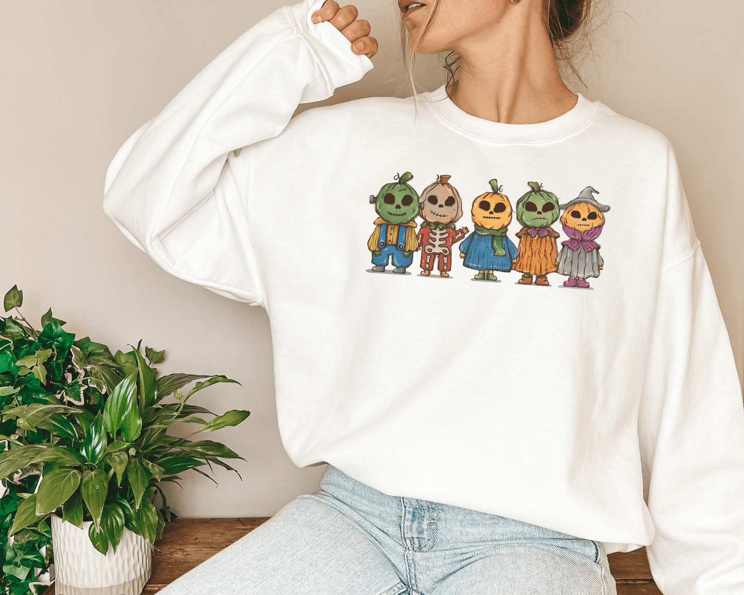 Get into the Halloween spirit with our bewitching Halloween sweatshirt, featuring spooky pumpkin and ghost designs that capture the essence of the season. Embrace the autumn vibes and celebrate the fall festivities in style with this must-have addition to your wardrobe. Perfect for Halloween enthusiasts, this sweatshirt will keep you cozy and fashionable all season long!