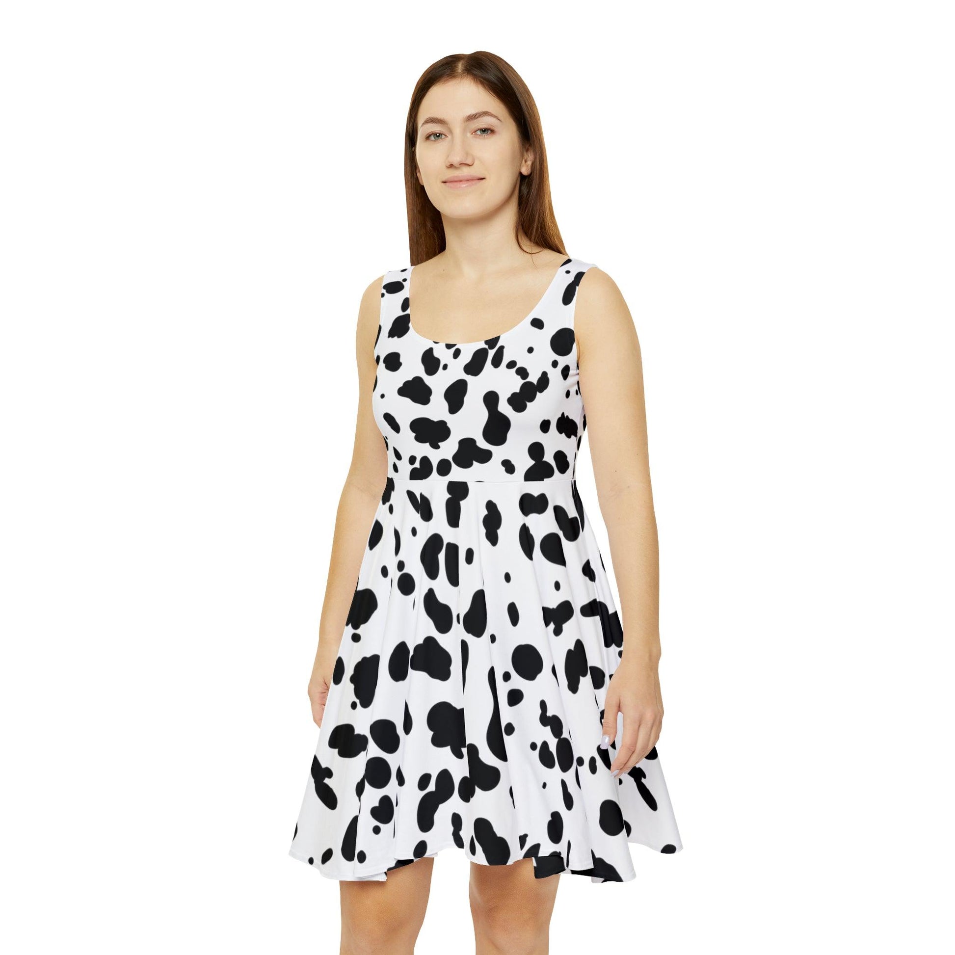 Dalmatian Print Women's Skater Dress - BentleyBlueCo