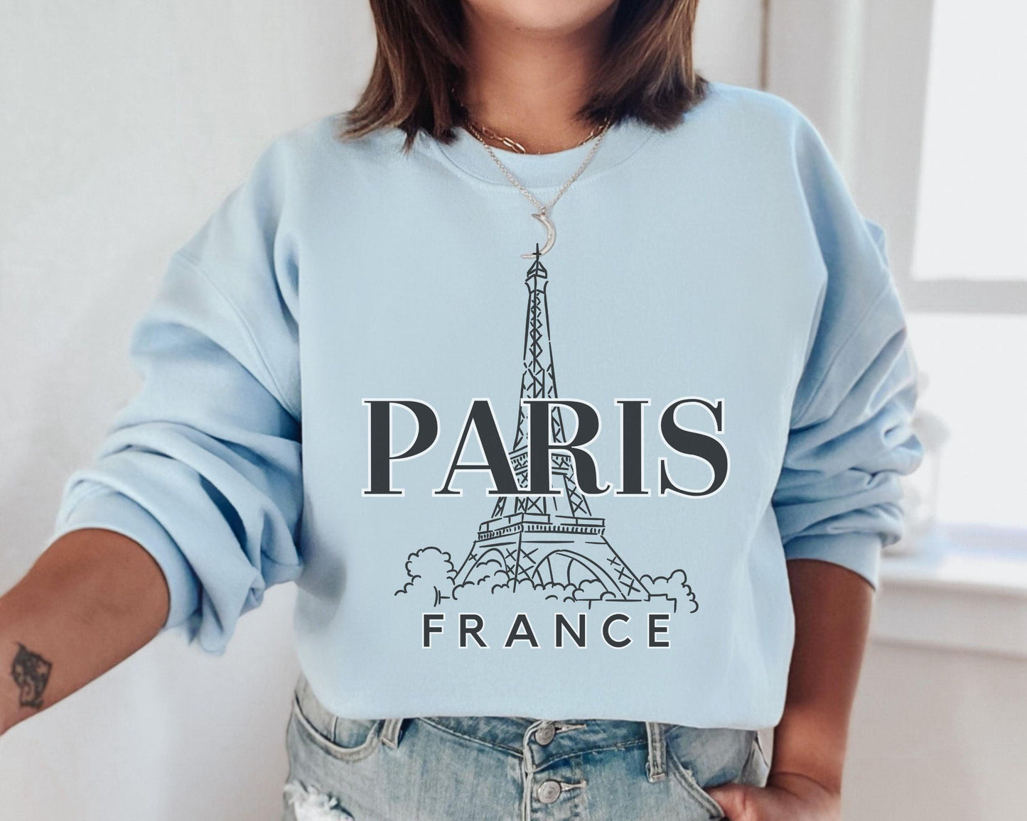 Eiffel Tower Crewneck - BentleyBlueCo