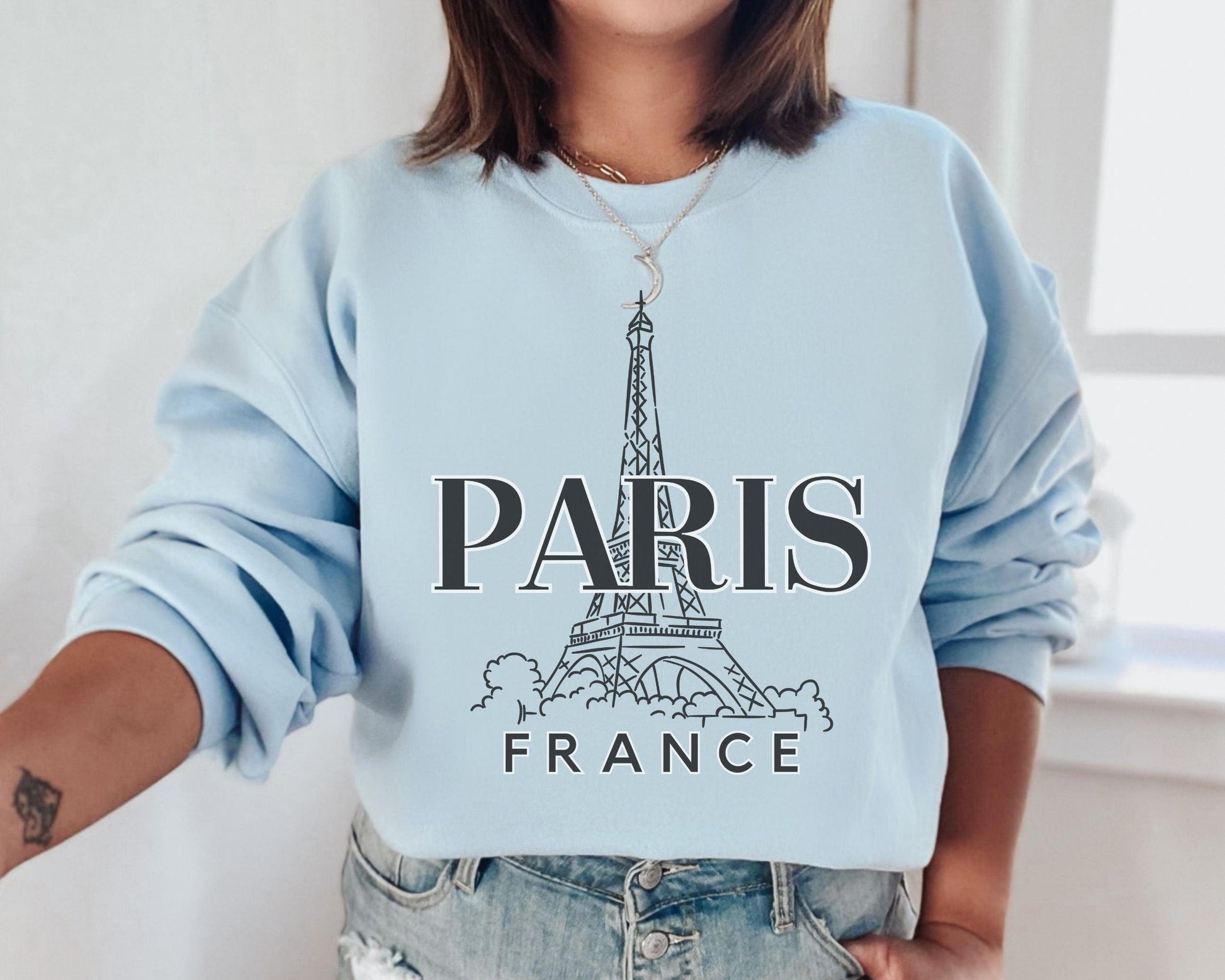 Eiffel Tower Crewneck - BentleyBlueCo
