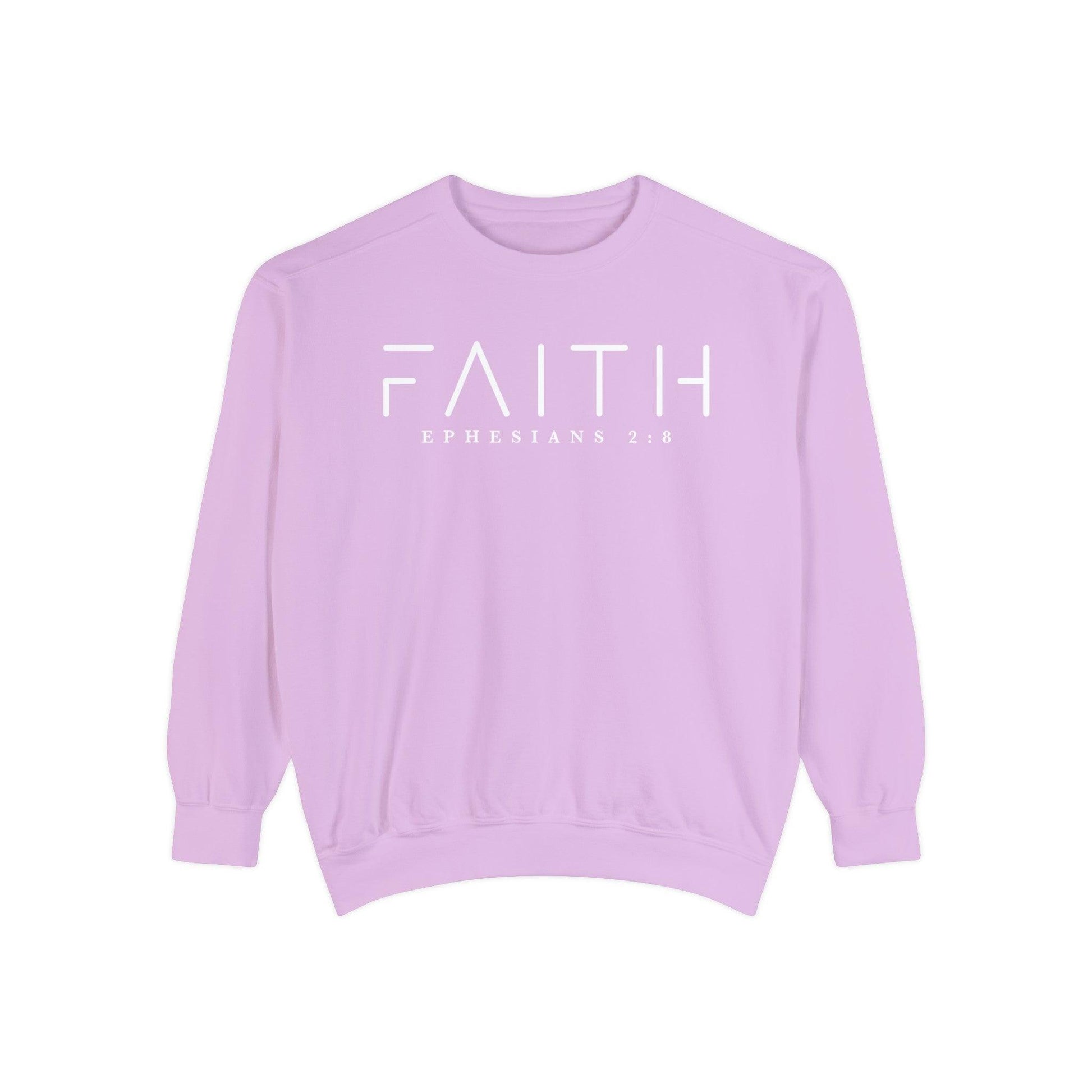 Faith Ephesians 2:8 - Comfort Colors Crewneck - BentleyBlueCo