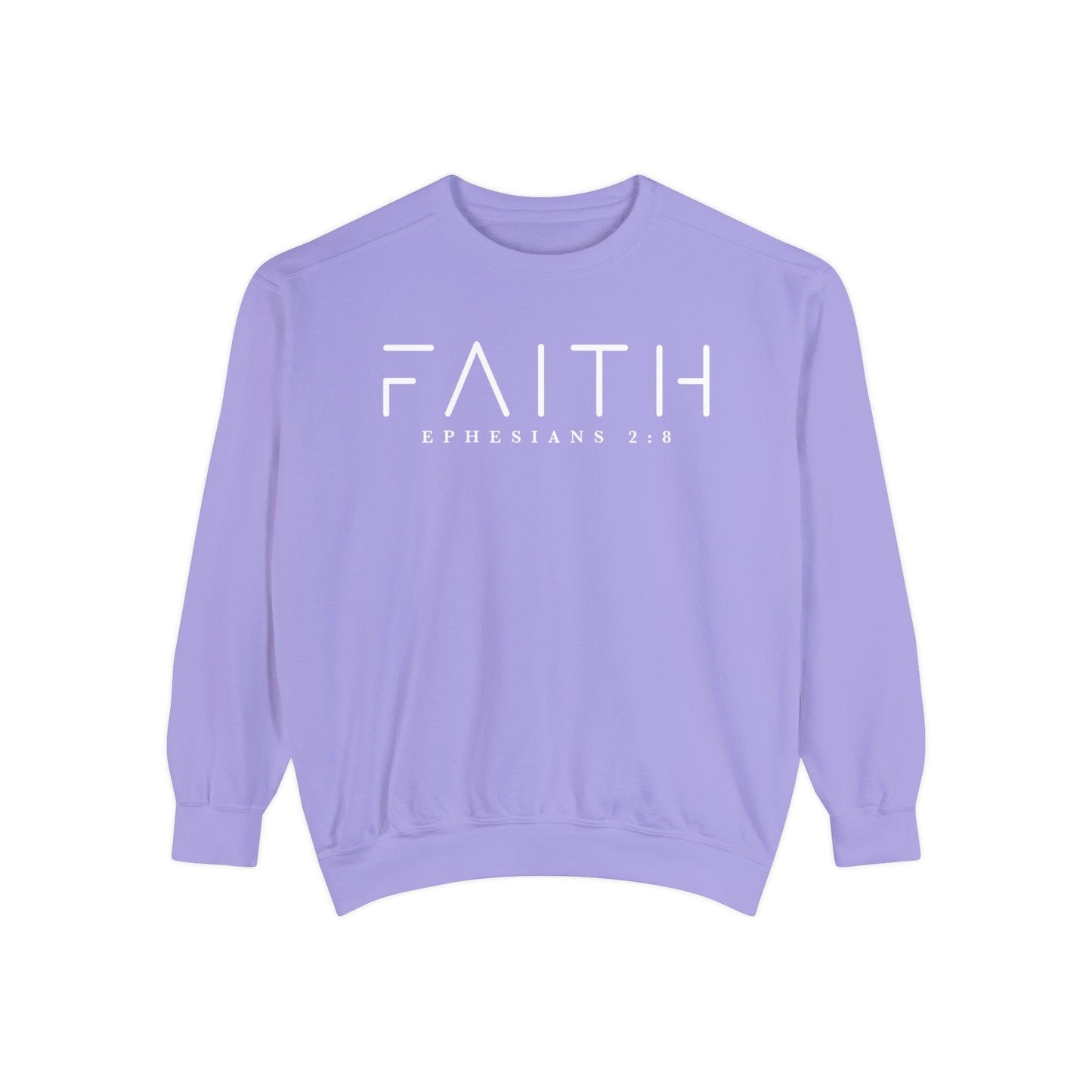 Faith Ephesians 2:8 - Comfort Colors Crewneck - BentleyBlueCo