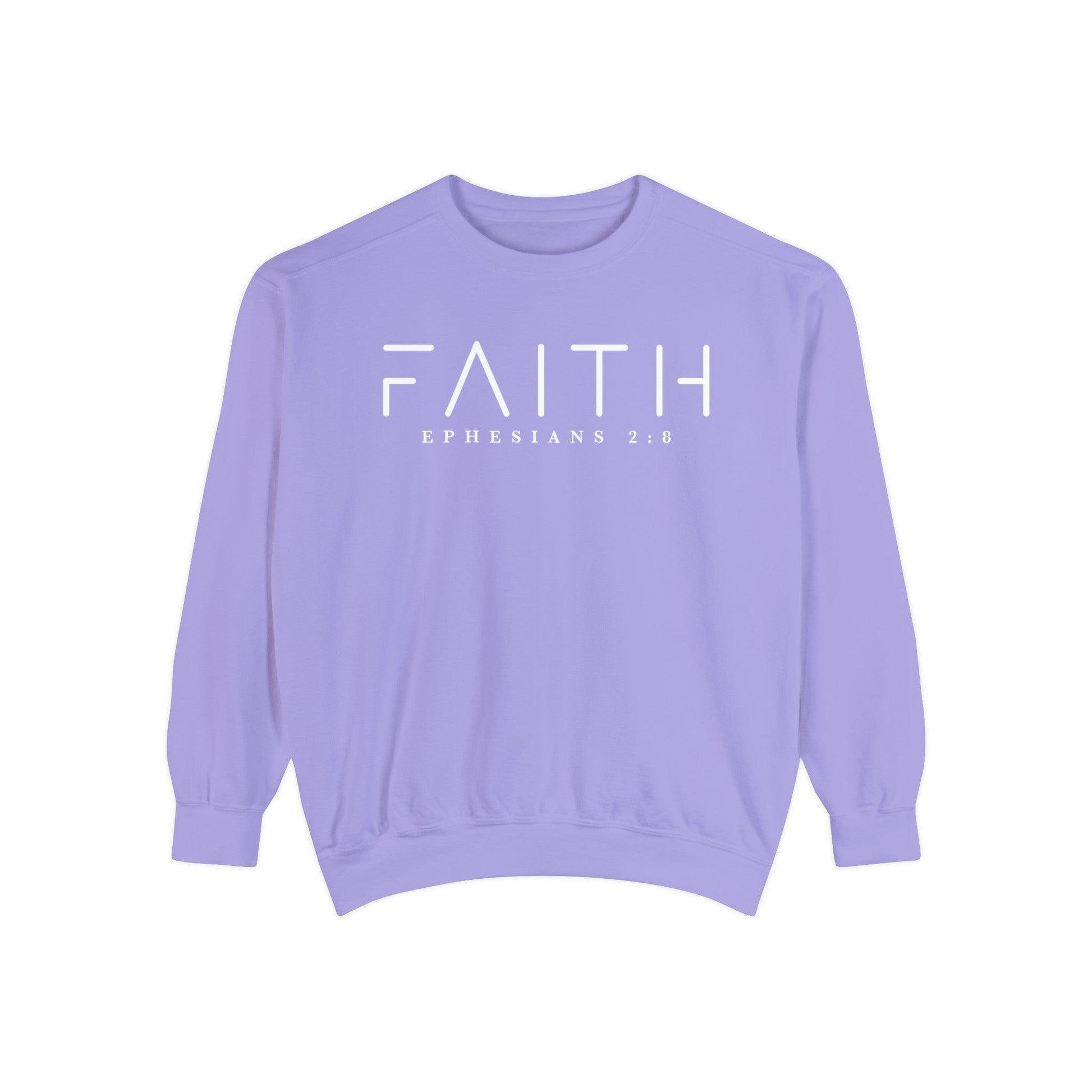 Faith Ephesians 2:8 - Comfort Colors Crewneck - BentleyBlueCo