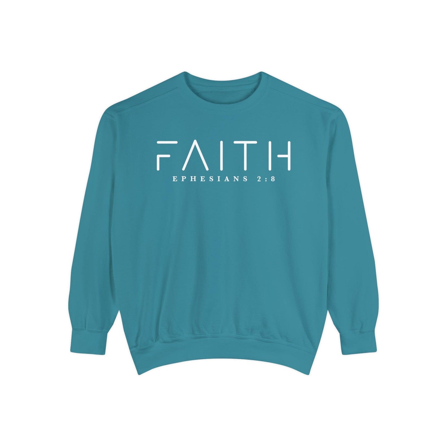 Faith Ephesians 2:8 - Comfort Colors Crewneck - BentleyBlueCo