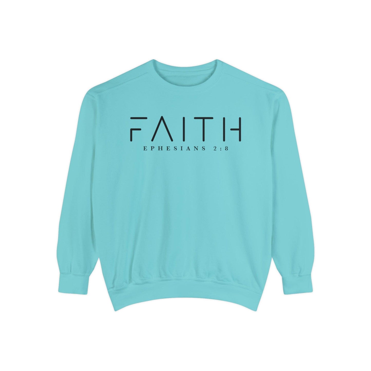 Faith Ephesians 2:8 - Comfort Colors Crewneck - BentleyBlueCo