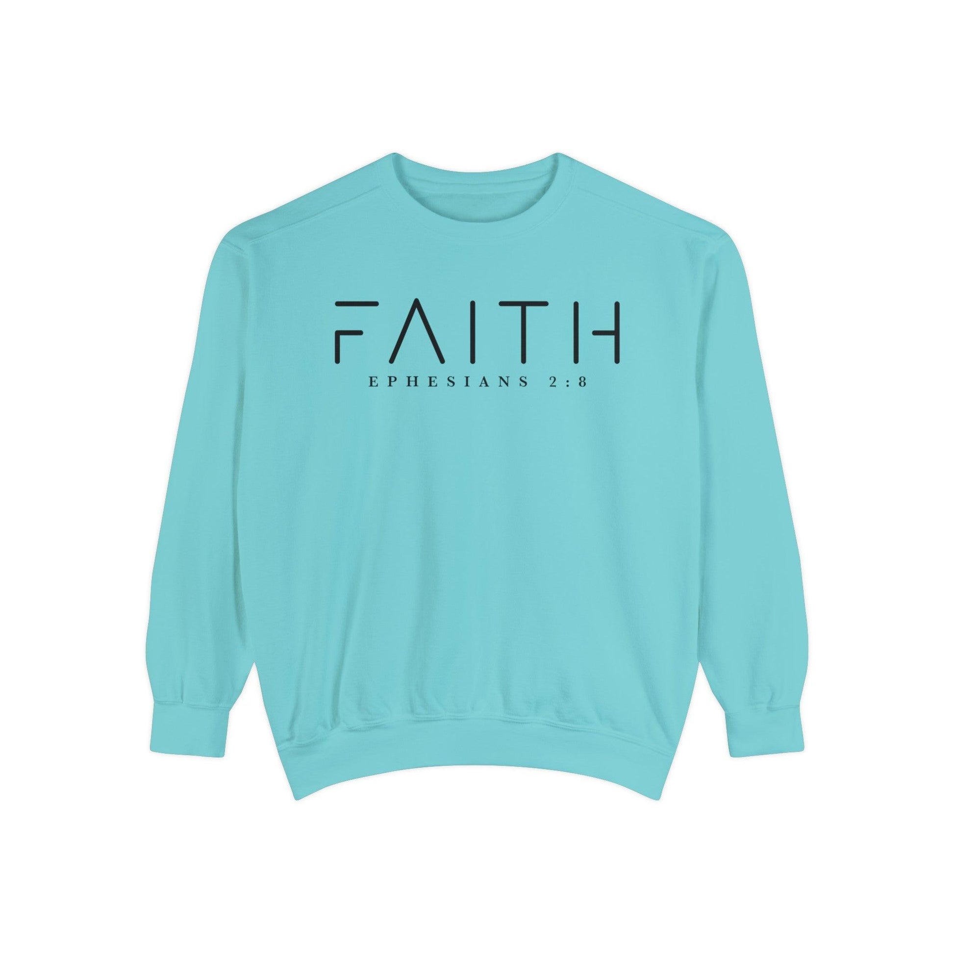 Faith Ephesians 2:8 - Comfort Colors Crewneck - BentleyBlueCo