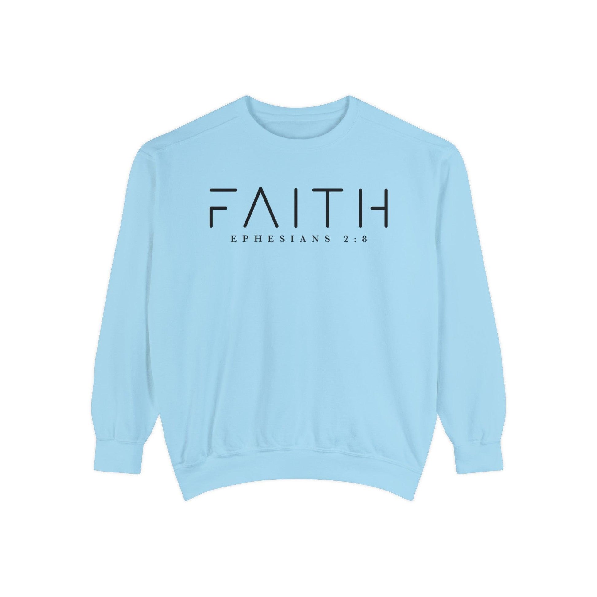 Faith Ephesians 2:8 - Comfort Colors Crewneck - BentleyBlueCo