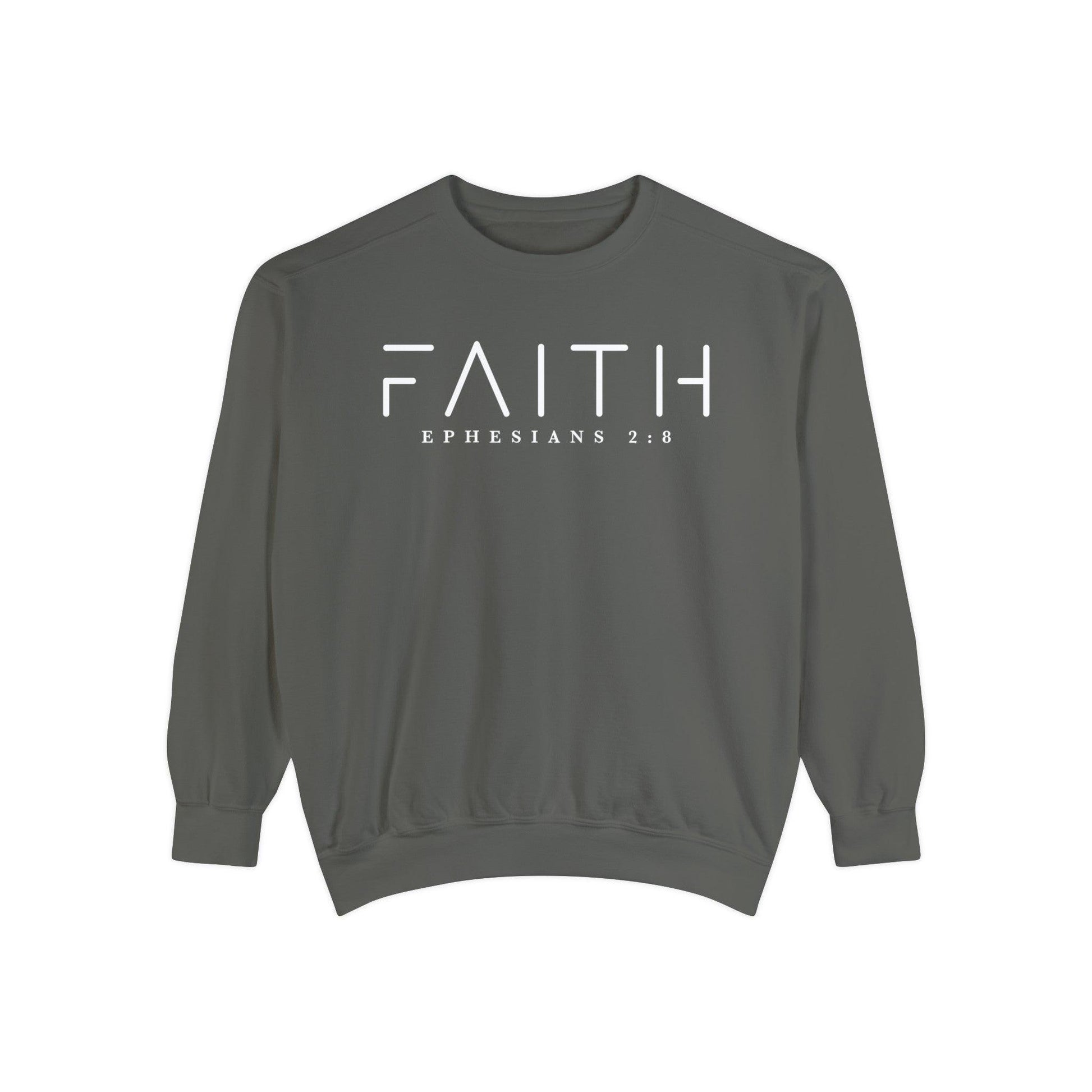 Faith Ephesians 2:8 - Comfort Colors Crewneck - BentleyBlueCo