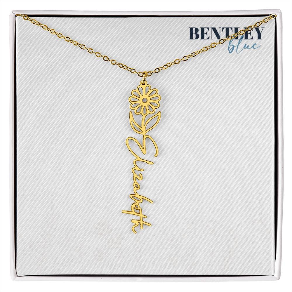 Flower Name Necklace - BentleyBlueCo
