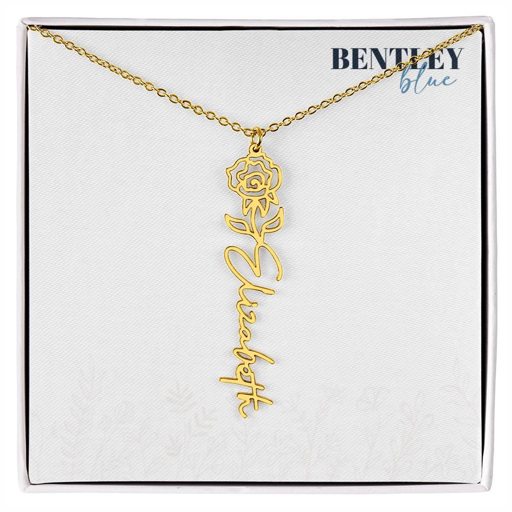 Flower Name Necklace - BentleyBlueCo