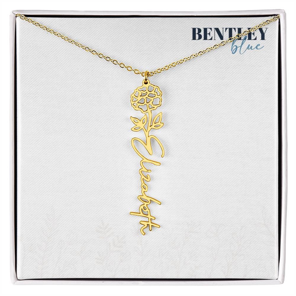 Flower Name Necklace - BentleyBlueCo