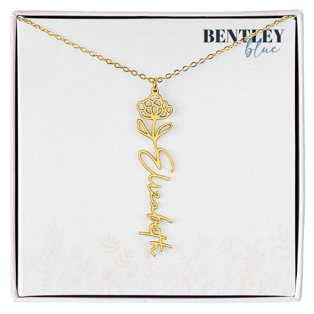 Flower Name Necklace - BentleyBlueCo
