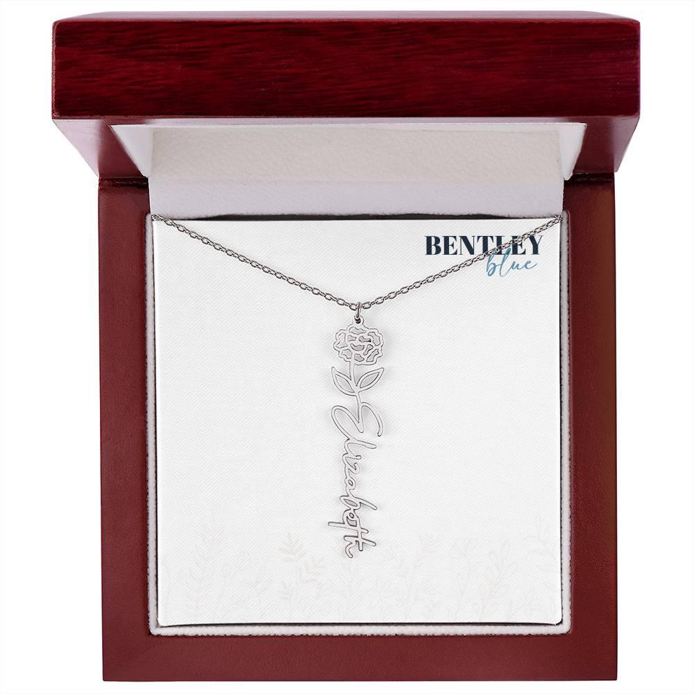 Flower Name Necklace - BentleyBlueCo