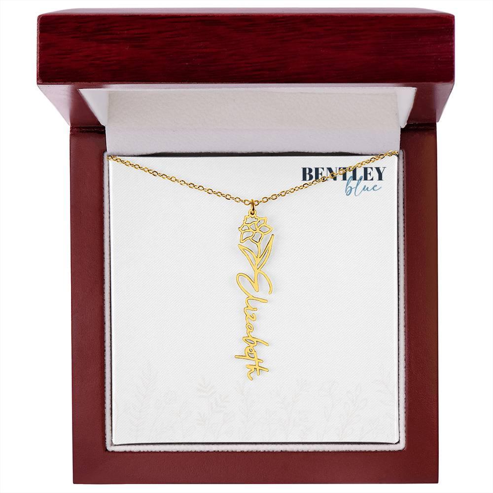 Flower Name Necklace - BentleyBlueCo