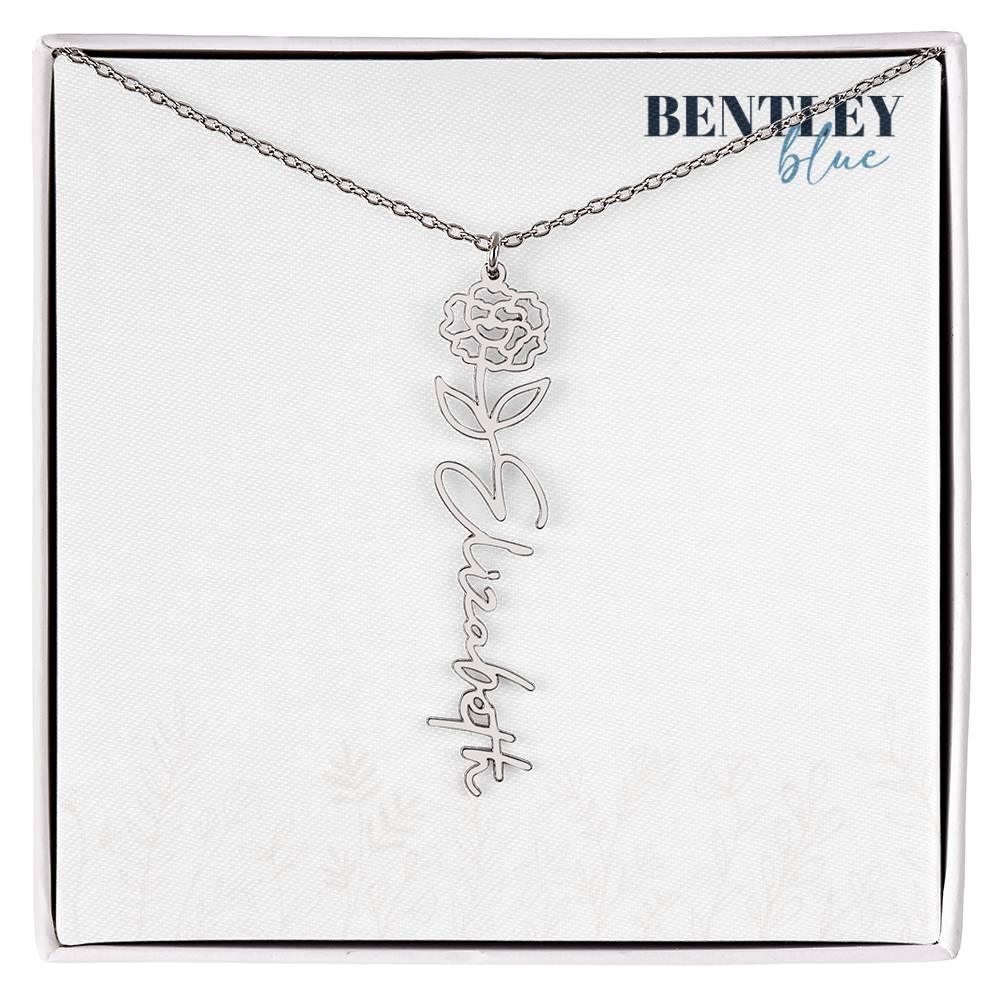 Flower Name Necklace - BentleyBlueCo