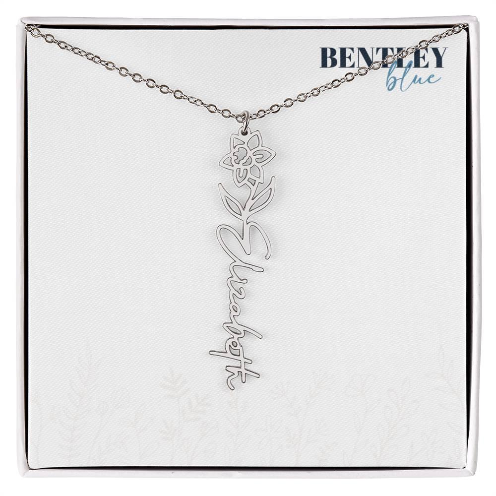 Flower Name Necklace - BentleyBlueCo