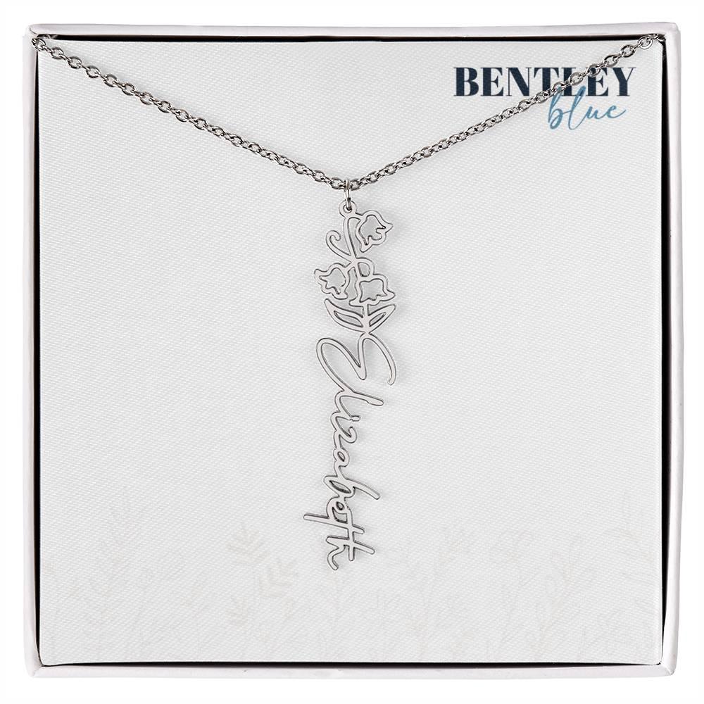Flower Name Necklace - BentleyBlueCo