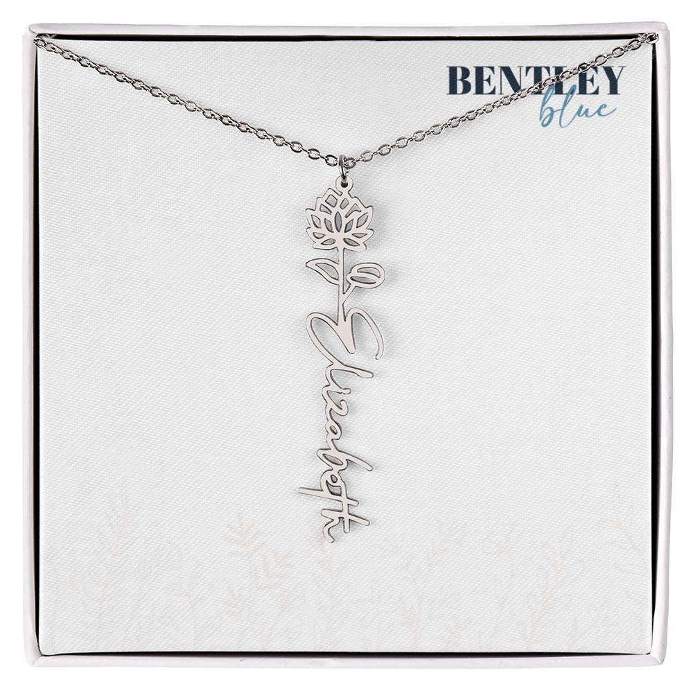 Flower Name Necklace - BentleyBlueCo