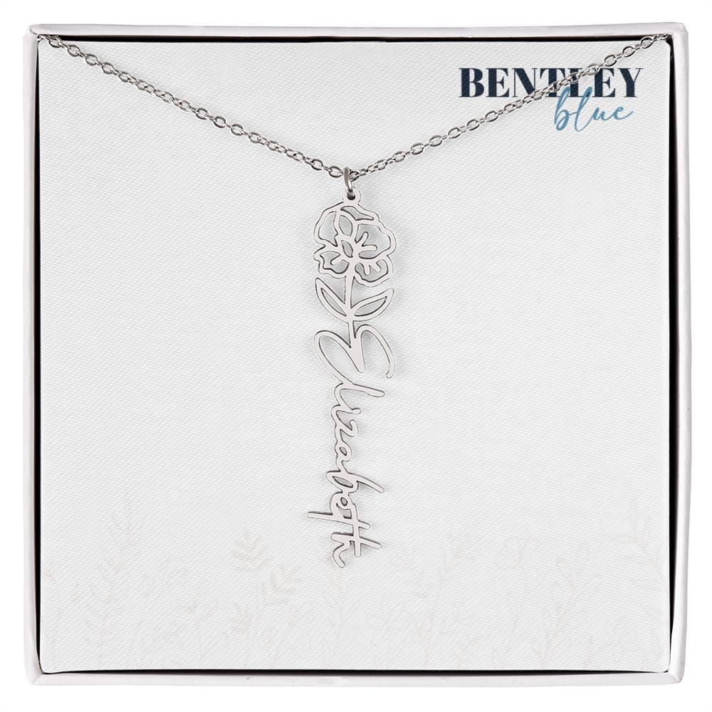 Flower Name Necklace - BentleyBlueCo