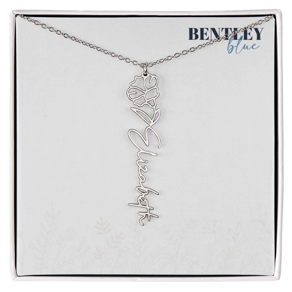 Flower Name Necklace - BentleyBlueCo