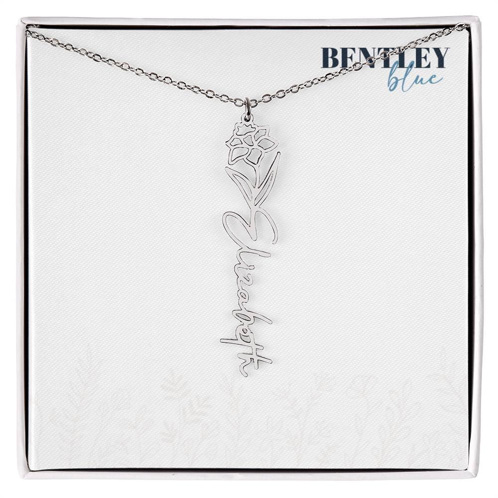 Flower Name Necklace - BentleyBlueCo