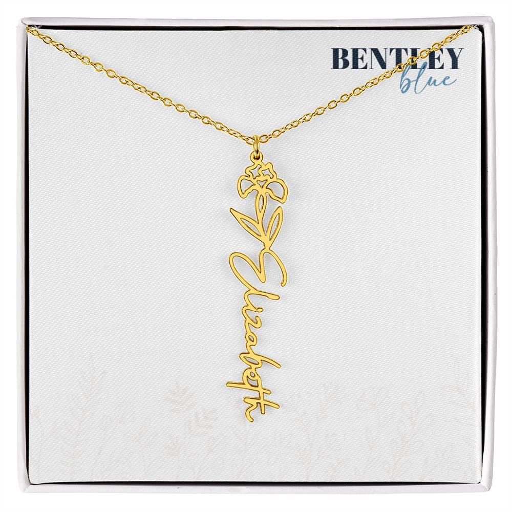 Flower Name Necklace - BentleyBlueCo