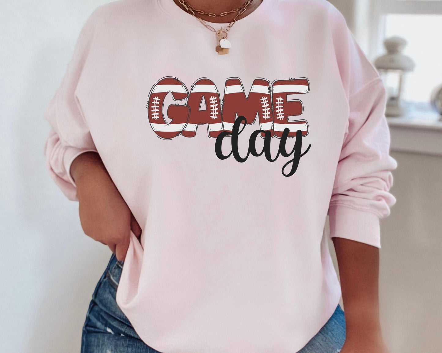 Foot Ball Game Day Crewneck - BentleyBlueCo