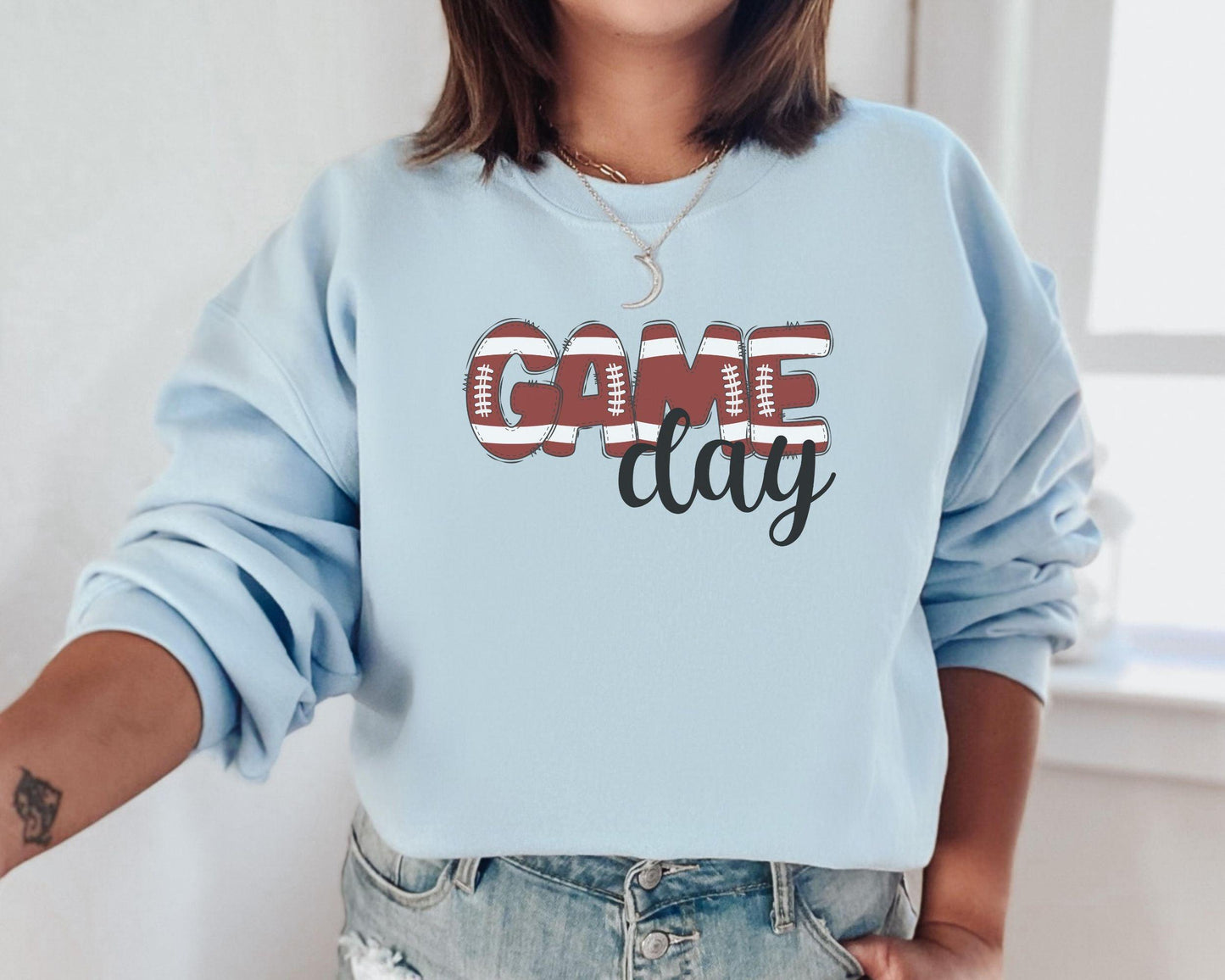 Foot Ball Game Day Crewneck - BentleyBlueCo