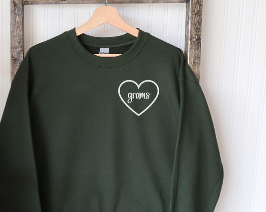 Grams Heart Crewneck - BentleyBlueCo