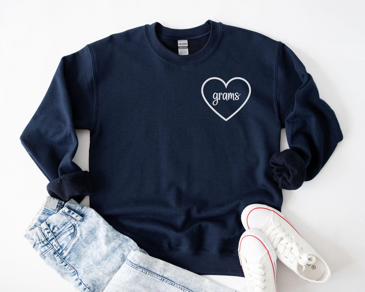 Grams Heart Crewneck - BentleyBlueCo