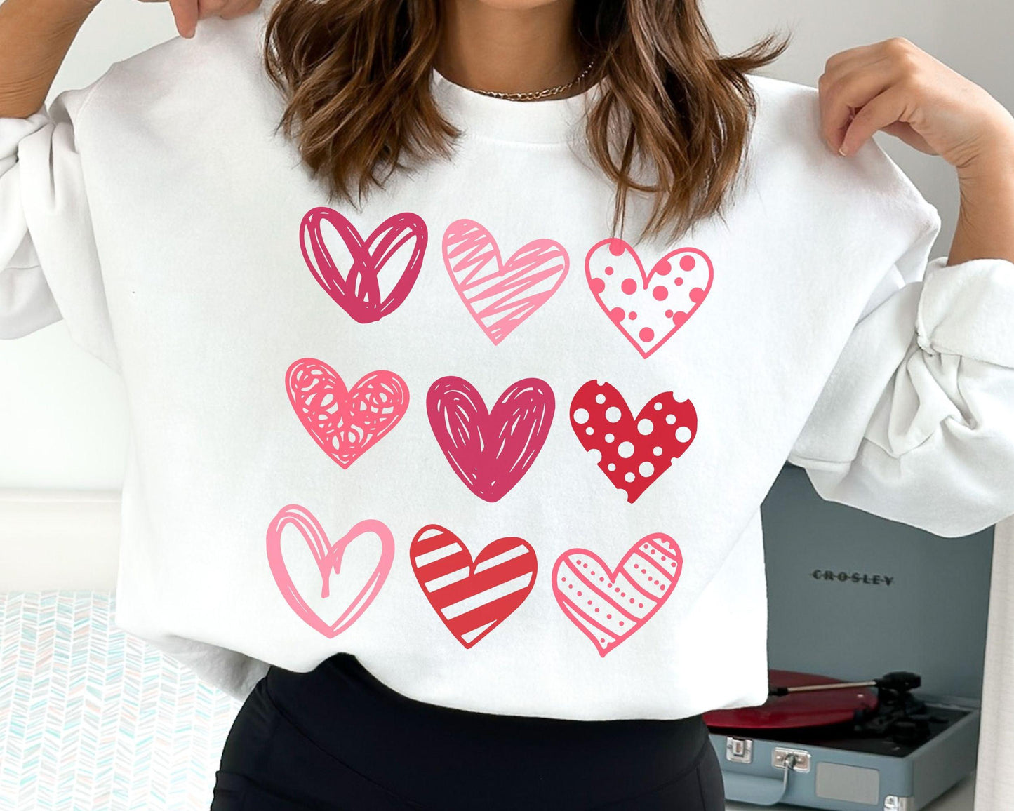 Heart Grid Crewneck - BentleyBlueCo