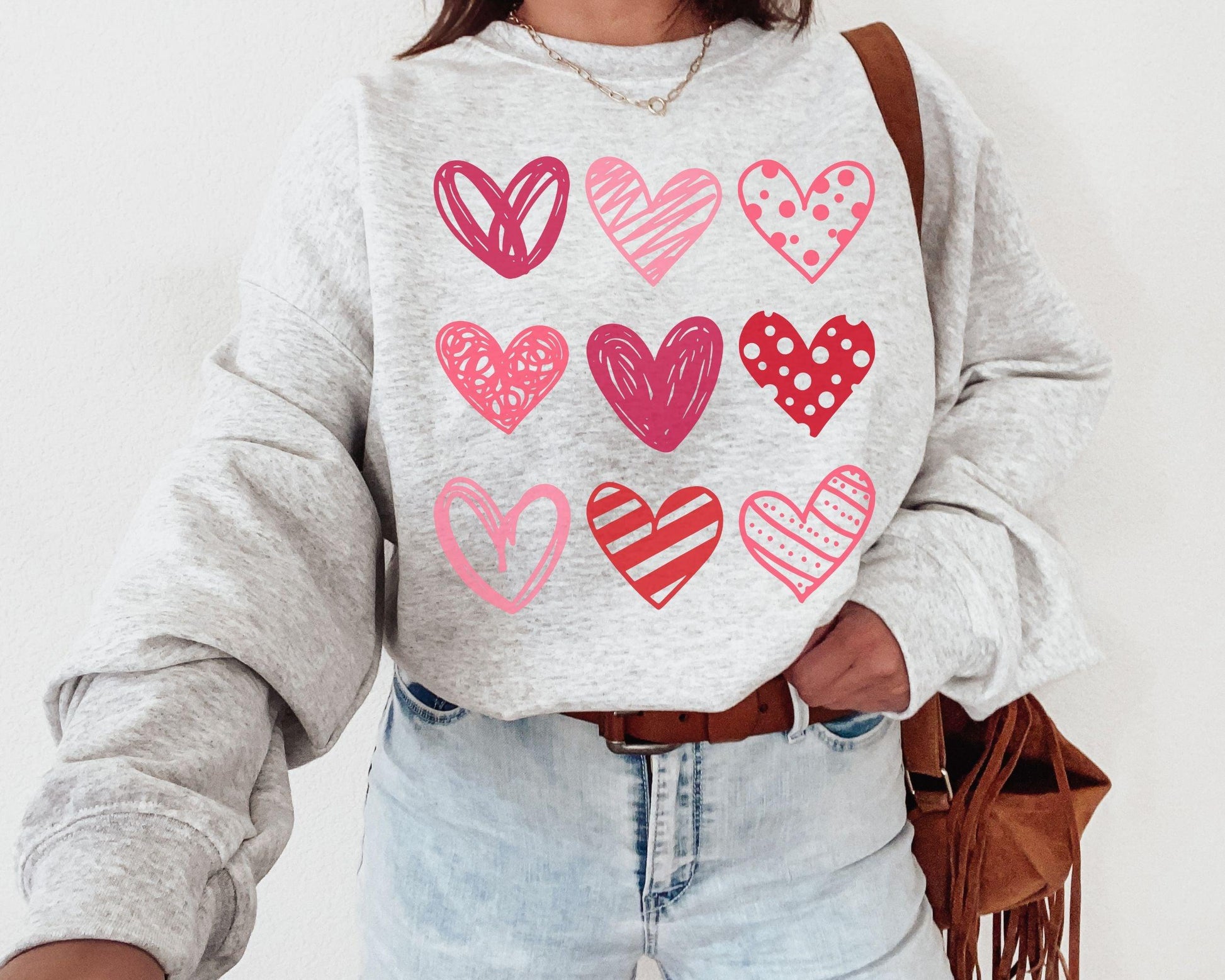 Heart Grid Crewneck - BentleyBlueCo
