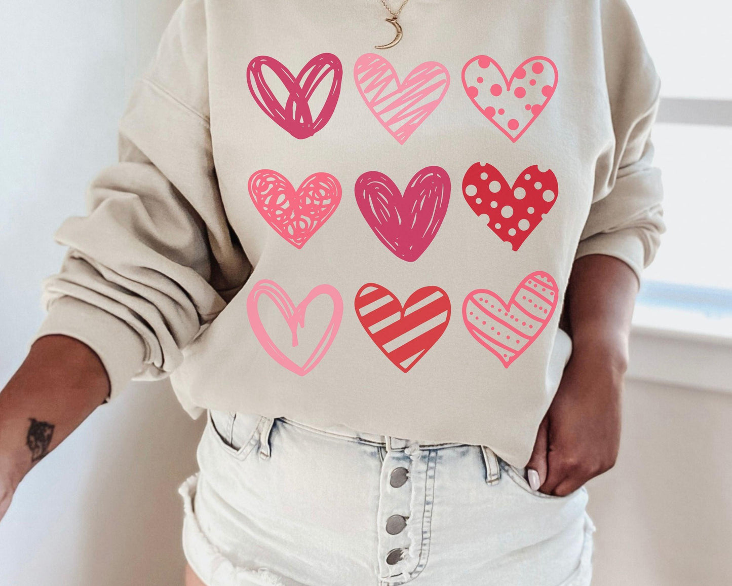 Heart Grid Crewneck - BentleyBlueCo