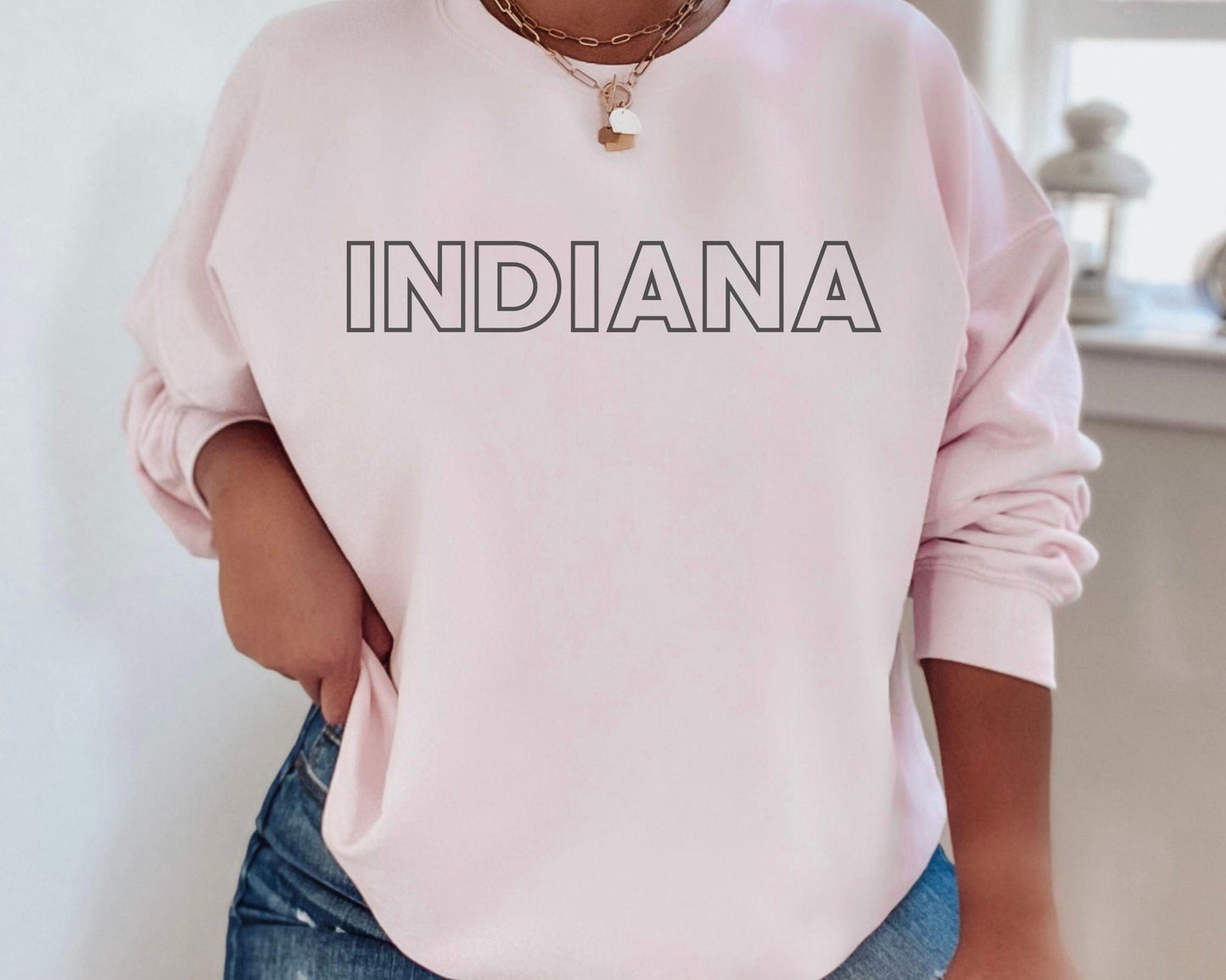 Indiana Outline Crewneck - BentleyBlueCo